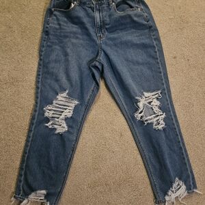 American Eagle Outfitters Blue Distressed Boyfriend Jeans
